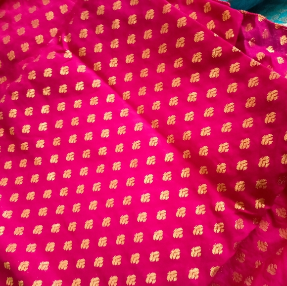Pink Banarasi brocade dupatta 2.5 mtr - Picture 4 of 4